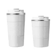 Coffee Mug Stainless Steel Double Wall Leakproof Travel Cup Insulated Reusable - White
