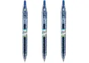 Pilot B2P Bottle Pen Lot/3 Gel Roller 0.7mm Fine Blue Office School Recycled