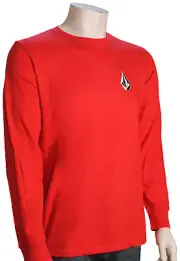 Volcom Iconic Stone LS T-Shirt - Ribbon Red - New