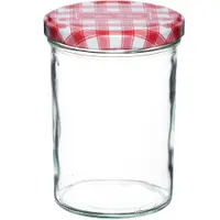 在飛比找PChome24h購物優惠-KitchenCraft 旋蓋玻璃密封罐(紅格440ml)