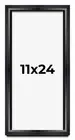 11x24 Shadow Box Frame Black | 1.25 inches Deep Real Wood Contemporary Shadowbox