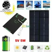 5/15W Solar Panel USB Charger, Portable Waterproof Outdoor Power Bank for Hiking
