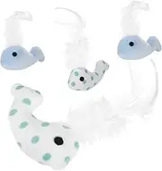 BELLIFFY 4pcs Cat Toys for Biting Plush Whale Shaped Cat Toys Plumes Kitten Toys for Indoor Cats Interactive Play for Cats