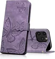 CXTCASE Case for iPhone 15 Pro Max, Shockproof PU Leather Magnetic Flip Case Wallet Cover with Card Slots and Stand Feature, Phone Case for iPhone 15 Pro Max, Purple