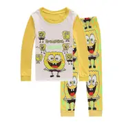 Kids SpongeBob SquarePants Pyjamas Pjs Long Sleeve T-Shirt Trouser Pants Set Sleepwear Nightwear Pajamas PJS Sets 4-8 Years Boys Girls -NMAOV 4-5 Y...