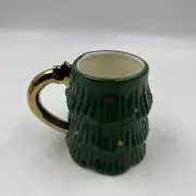 Ceramic 16oz Gold Handle Christmas Tree Coffee Mug CC01B30007