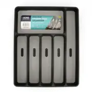 Non-Slip Cutlery Drawer Organiser Tray with 6 Compartments - 40cm x 32cm x 4cm -