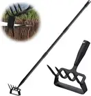 Garden Hoe Cultivator Weeding Tool, Stirrup Hoe Rake with 62" Adjustable Long Ha