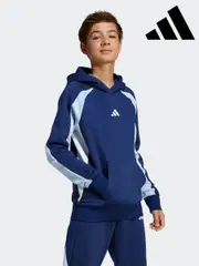 adidas Blue Essentials Colorblock Fleece Hoodie Kids (E42554) | $76