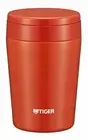 Tiger thermos vacuum insulation soup jar 380ml warm lunch box round wide Red Ne