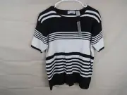 NWT Carolyn Taylor Striped Pull over Shirt Size L USA Vintage 1990's