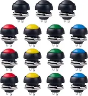 12MM Waterproof Momentary Push Button Switch 15PCS ON- Off Switch (5 Colors)
