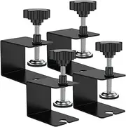 4Pcs Drawer Front Installation Clamps Stainless Steel Drawer Fixing Clips Fast Jig Cabinet Tool Stable Woodworking Furniture Right Angle Fixing Clamps for Tables Desks Mount(black)