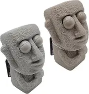KOMBIUDA 2Pcs Moai Stone Squeeze Plaything Fun Anxiety Relief for Adults Material for Enhanced Tactile Experience