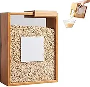 Wooden Cereal Storage Box, Bamboo Wooden Cereal Organizer With Lid, Sliding Lid, Grain Dispenser, for Kitchen Organization Of Cereals, Coffee Beans, Tea, Pasta, Flour, Oats (2pcs)