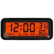 Solar Car Digital Car Clock Temperature Humidity Backlight with LCD Time Date