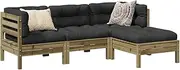 4 Piece Garden Sofa Set with Cushions Impregnated Wood Pine, Conversation Sets