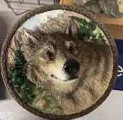 The Wolf 3D Faces Of The Wild Collectors Plate With Certificate of Authenticity
