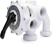 261055 Multi-Port Valve for Triton C II HD and Quad D.E. Pool and Spa Side Mount Mound DE and Sand Filters, 2" Pipe, 7.5" Centerline (261055 White)