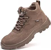 [ZHENSI] Steel Toe Cap Shoes for Men Safety Work Boots Lightweight Construction Industrial Trainers