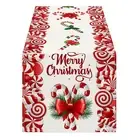 Entryway Table Runner Festive Christmas with Candy Letter Printing for Holiday
