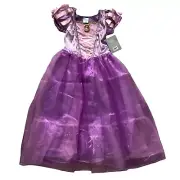 Disney Store Rapunzel Dress Sz 7/8 Tangled Halloween Costume Pink Purple Glitter