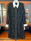 NEW UNWORN VINTAGE LEW MAGRAM BURNOUT VELVET DUSTER JACKET SET BLACK DRESS 4