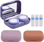 homfanseec 3PCS Contact Lens Case with Solution Bottle, Contact Lens Immersion Kit, Colorful Contact Lens Holder Box Soak Storage Kit(MULTI)