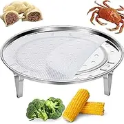 Round Steamer Rack 1pcs with Silicone Steamer Liners, Stainless Steel Food Steamer Basket with Removable Stand for Steamer Cooking, Instant Pot Steamer Basket for Vegetables Dumplings fish and