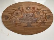 Inlay Marquetry panel antique restoration/cabinet wood veneer carpentry vase