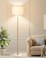 Dimmable Gold Floor Lamp for Living Room, 11W LED Bulb Included, Modern