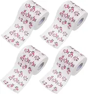 BEBEMOKO 4 Rolls Christmas Toilet Roll Prank Toilet Paper Christmas Toilet Tissues Toilet Napkin Holiday Toilet Paper Christmas Print Paper Funny Toilet Paper Funny Christmas Toilet Paper