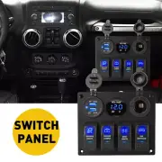 4 Gang Dual USB Toggle Rocker Switch for Panel Car Boat Marine RV Truck Blue LED (for: Renault)