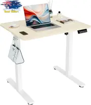 Electric Standing Desk 80x60cm Height Adjustable Sit Desk Memory Preset White