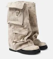 [The Attico] The Attico Robin canvas combat boots AU 9 beige