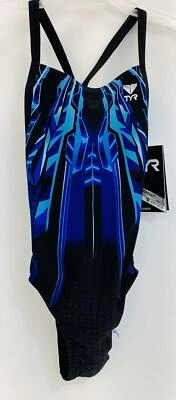 TYR Girls Bravos Diamondfit One Piece Swimsuit -Blue 420 ~Size EUR 24 ~US M 7/8