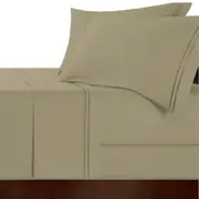 Renee Taylor Strada Embroidered 1000 TC Egyptian Cotton Sheet sets Taupe