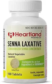Senna Natural Vegetable Sennoside Laxative 8.6mg | Natural Vegetable Formula for Constipation Relief | Gentle Relief for Occasional Constipation |100 Tablets