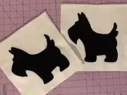 Set Of 12 Scottie Dog 10” Appliqed Quilting Blocks
