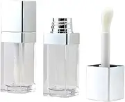 2 Pcs 10ml Square Lip Gloss Tubes Empty Lip Oil Containers with Wand Liquid Lipstick Sample Container Lipstick Vials Bottle
