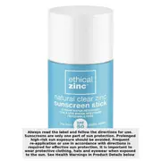 Ethical Zinc Natural Clear Zinc Sunscreen Stick SPF50 50g