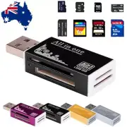 Portable USB2.0 All In One Micro SD M2 TF MMC SDHC MS Memory Card Reader