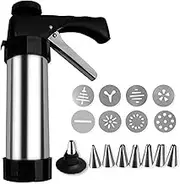 Cookie Press Guns Kit, Maker Machine Set with 20 Discs and 8 Stainless Steel Icing Tips, Cookie Maker Press Guns Kit Making and Icing Set for Cake