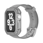 Catzon TPU Apple Watch Band with Bumper Case for iWatch Series 6/SE/5/4/3/2/1-Clear Black