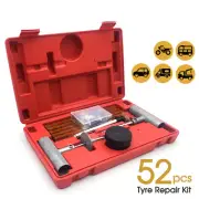 52PCS Tyre Puncture Repair Recovery Kit Heavy Duty 4WD ATV SUV Tool Plugs Tube