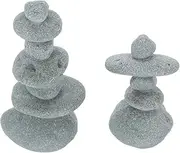 BAZEITFLOW 2pcs Realistic Bonsai Rockery Chinese Style Micro Landscape Decor Fish Tank Stone Decoration Micro Landscape Decor Fish Tank Small Rockery
