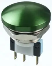 Apem AV SERIES PUSH BUTTON SWITCH 5A Momentary DPDT, Quick Connect, Round GREEN