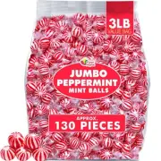 Peppermint Balls - 3 Pounds - Bulk Red Mint Hard Candy - Red and White Candy ...