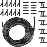 nodteem 30 PCS Car Windshield Washer Hose Kit, 13.12Ft Windshield Fluid Tubing Washer Fluid Hose with I/Y/T Type Hose Connectors, Auxiliary Cleaning Accessories, Suitable for Most Cars (Black)