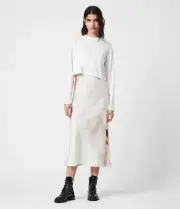 Allsaints Benno Nubila 2-in-1 CROP TOP ONLY (NO DRESS) US 2 WHITE NEW